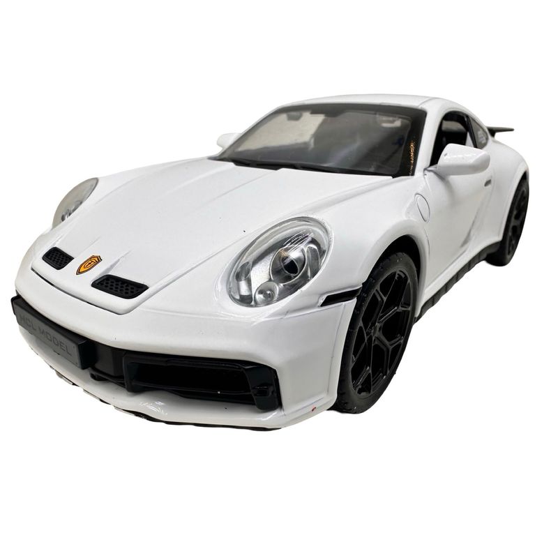 Jucarii, Copii si Bebe - Jucarii si jocuri - Vehicule si jucarii cu telecomanda - Masinute - Macheta Porsche Turbo alb scara 1:22 cu lumini, sunete si efect de aburi - Infinity.ro