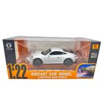 Jucarii, Copii si Bebe - Jucarii si jocuri - Vehicule si jucarii cu telecomanda - Masinute - Macheta Porsche Turbo alb scara 1:22 cu lumini, sunete si efect de aburi - Infinity.ro