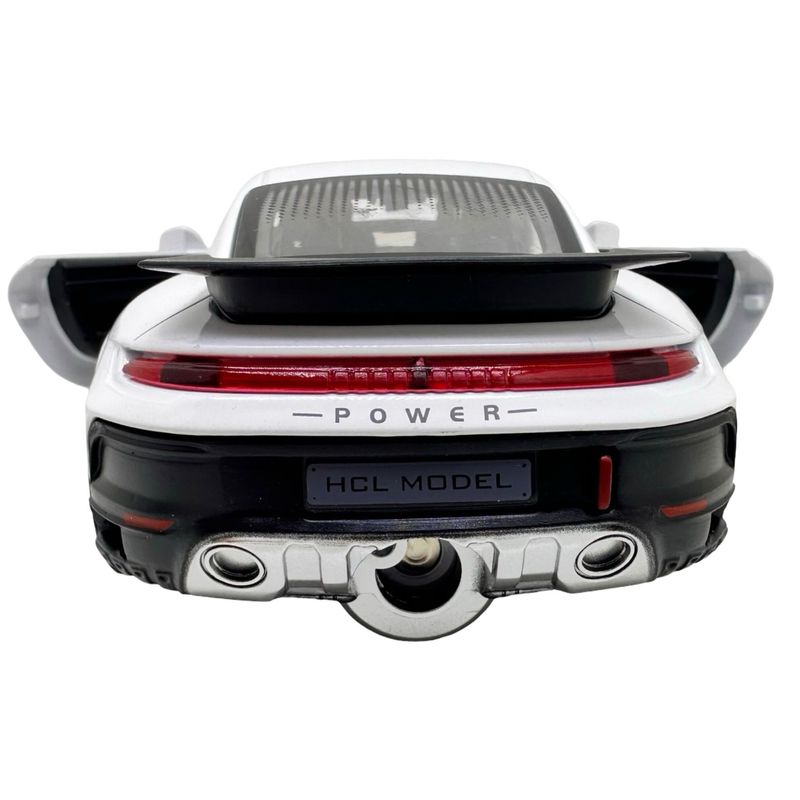 Jucarii, Copii si Bebe - Jucarii si jocuri - Vehicule si jucarii cu telecomanda - Masinute - Macheta Porsche Turbo alb scara 1:22 cu lumini, sunete si efect de aburi - Infinity.ro