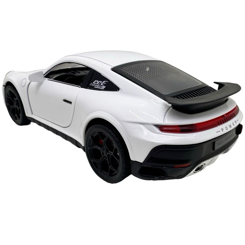 Jucarii, Copii si Bebe - Jucarii si jocuri - Vehicule si jucarii cu telecomanda - Masinute - Macheta Porsche Turbo alb scara 1:22 cu lumini, sunete si efect de aburi - Infinity.ro