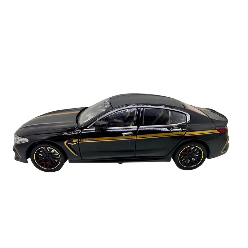Jucarii, Copii si Bebe - Jucarii si jocuri - Vehicule si jucarii cu telecomanda - Masinute - Macheta BMW M8 Gran Coupe negru MHB 800 1:32 replica metal lumini si sunete, fum, usi deschise - Infinity.ro