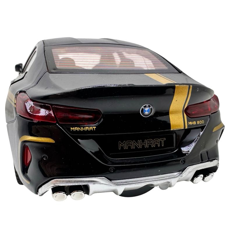 Jucarii, Copii si Bebe - Jucarii si jocuri - Vehicule si jucarii cu telecomanda - Masinute - Macheta BMW M8 Gran Coupe negru MHB 800 1:32 replica metal lumini si sunete, fum, usi deschise - Infinity.ro