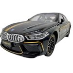 Jucarii, Copii si Bebe - Jucarii si jocuri - Vehicule si jucarii cu telecomanda - Masinute - Macheta BMW M8 Gran Coupe negru MHB 800 1:32 replica metal lumini si sunete, fum, usi deschise - Infinity.ro