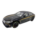 Jucarii, Copii si Bebe - Jucarii si jocuri - Vehicule si jucarii cu telecomanda - Masinute - Macheta BMW M8 Gran Coupe negru MHB 800 1:32 replica metal lumini si sunete, fum, usi deschise - Infinity.ro