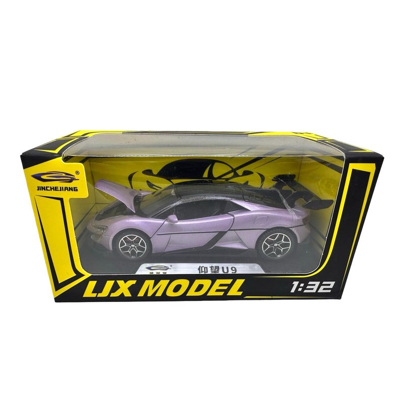 Jucarii, Copii si Bebe - Jucarii si jocuri - Vehicule si jucarii cu telecomanda - Masinute - Macheta BYD U9 supercar albastra scara 1:32 replica metal lumini si sunete, usi deschise - Infinity.ro