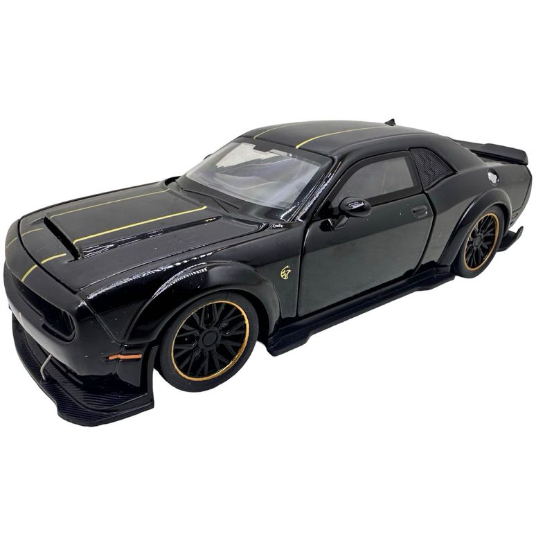Jucarii, Copii si Bebe - Jucarii si jocuri - Vehicule si jucarii cu telecomanda - Masinute - Macheta Dodge SRT Hellcat negru 1:32 - Replica metal cu lumini, usi si capota functionale - Infinity.ro