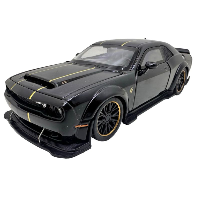 Jucarii, Copii si Bebe - Jucarii si jocuri - Vehicule si jucarii cu telecomanda - Masinute - Macheta Dodge SRT Hellcat negru 1:32 - Replica metal cu lumini, usi si capota functionale - Infinity.ro