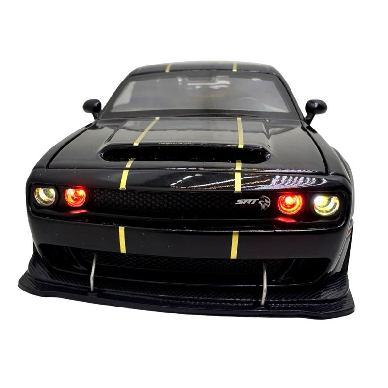 Jucarii, Copii si Bebe - Jucarii si jocuri - Vehicule si jucarii cu telecomanda - Masinute - Macheta Dodge SRT Hellcat negru 1:32 - Replica metal cu lumini, usi si capota functionale - Infinity.ro