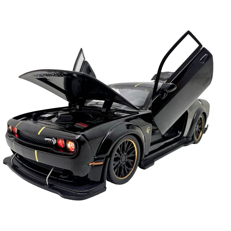Jucarii, Copii si Bebe - Jucarii si jocuri - Vehicule si jucarii cu telecomanda - Masinute - Macheta Dodge SRT Hellcat negru 1:32 - Replica metal cu lumini, usi si capota functionale - Infinity.ro