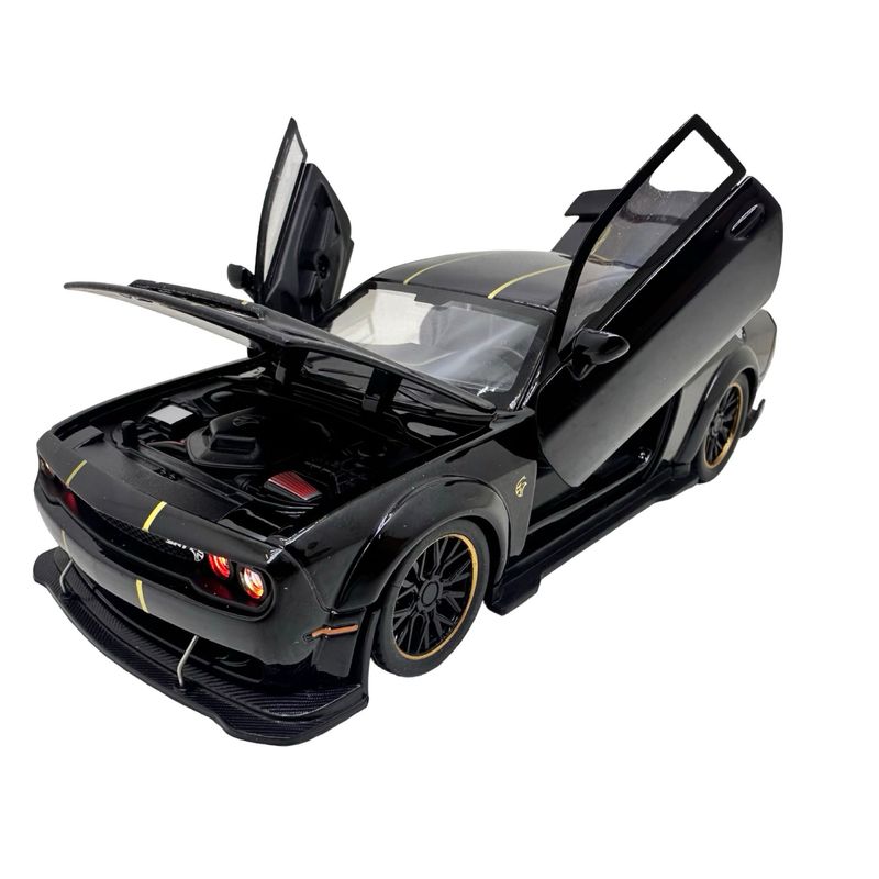 Jucarii, Copii si Bebe - Jucarii si jocuri - Vehicule si jucarii cu telecomanda - Masinute - Macheta Dodge SRT Hellcat negru 1:32 - Replica metal cu lumini, usi si capota functionale - Infinity.ro