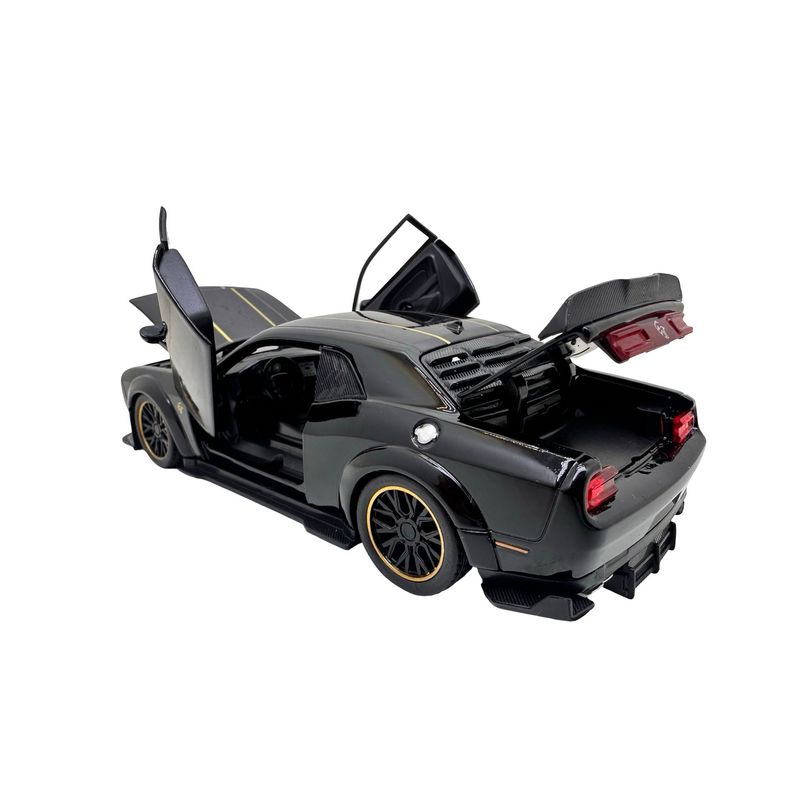 Jucarii, Copii si Bebe - Jucarii si jocuri - Vehicule si jucarii cu telecomanda - Masinute - Macheta Dodge SRT Hellcat negru 1:32 - Replica metal cu lumini, usi si capota functionale - Infinity.ro