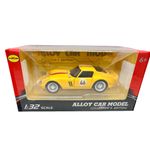 Jucarii, Copii si Bebe - Jucarii si jocuri - Vehicule si jucarii cu telecomanda - Masinute - Macheta clasica de curse Ferrari Dino galben #46, replica metal scara 1:32 cu lumini, sunete si usi deschise - Infinity.ro