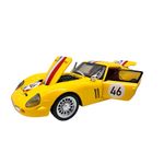 Jucarii, Copii si Bebe - Jucarii si jocuri - Vehicule si jucarii cu telecomanda - Masinute - Macheta clasica de curse Ferrari Dino galben #46, replica metal scara 1:32 cu lumini, sunete si usi deschise - Infinity.ro