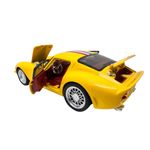 Jucarii, Copii si Bebe - Jucarii si jocuri - Vehicule si jucarii cu telecomanda - Masinute - Macheta clasica de curse Ferrari Dino galben #46, replica metal scara 1:32 cu lumini, sunete si usi deschise - Infinity.ro