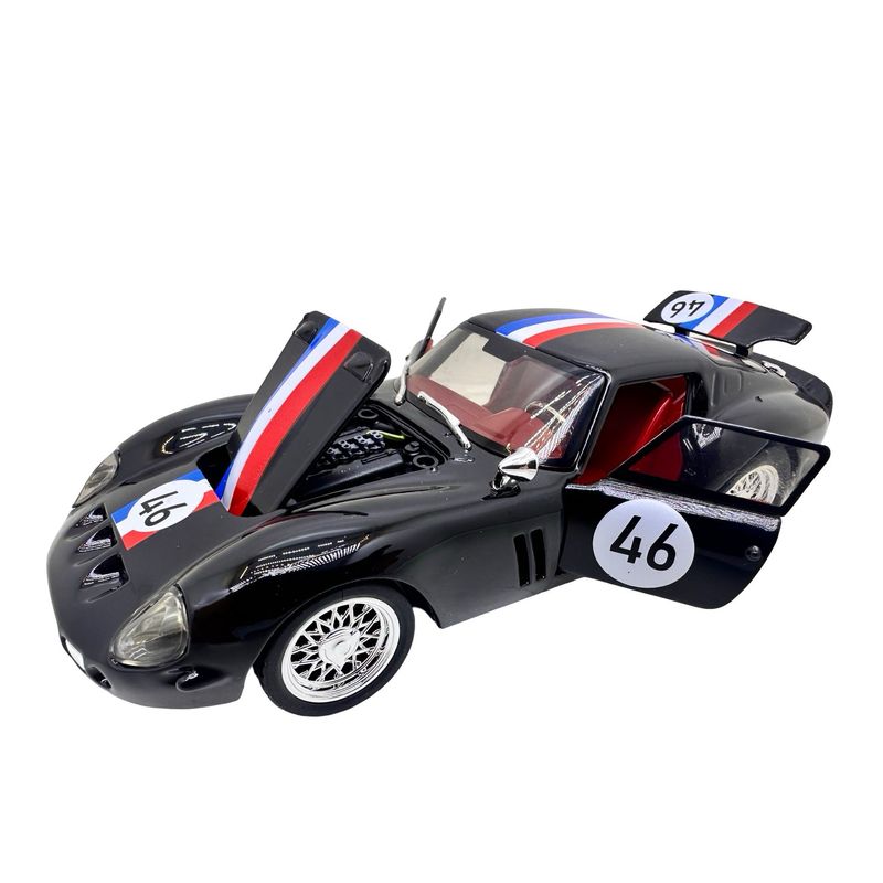 Jucarii, Copii si Bebe - Jucarii si jocuri - Vehicule si jucarii cu telecomanda - Masinute - Macheta clasica de curse Ferrari Dino negru #46, replica metal scara 1:32 cu lumini, sunete si usi deschise - Infinity.ro