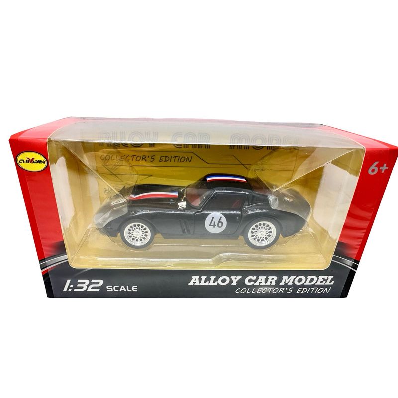 Jucarii, Copii si Bebe - Jucarii si jocuri - Vehicule si jucarii cu telecomanda - Masinute - Macheta clasica de curse Ferrari Dino negru #46, replica metal scara 1:32 cu lumini, sunete si usi deschise - Infinity.ro