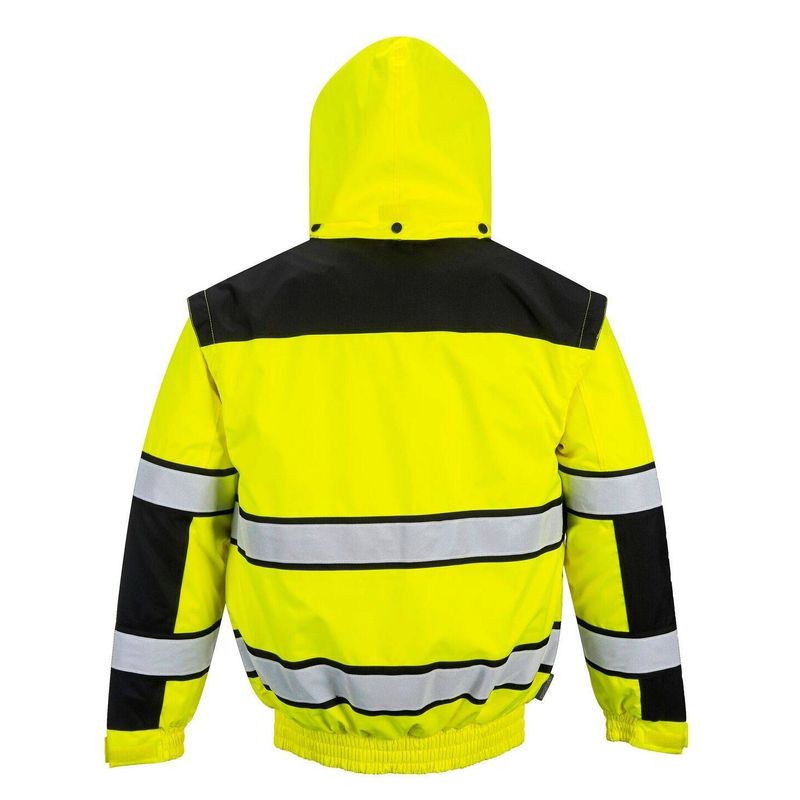 Casa si Gradina - Constructii - Echipamente de lucru - Imbracaminte protectia muncii - Jacheta Bomber de protectie cu gluga, HiVis Portwest - C466 XXL Negru si portocaliu - Infinity.ro