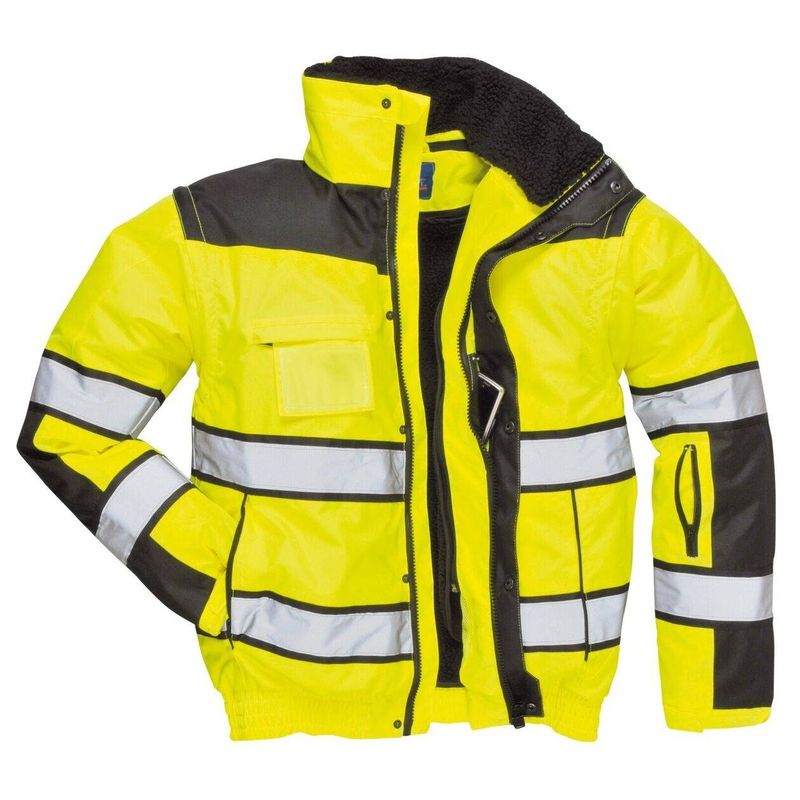 Casa si Gradina - Constructii - Echipamente de lucru - Imbracaminte protectia muncii - Jacheta Bomber de protectie cu gluga, HiVis Portwest - C466 XXL Negru si portocaliu - Infinity.ro