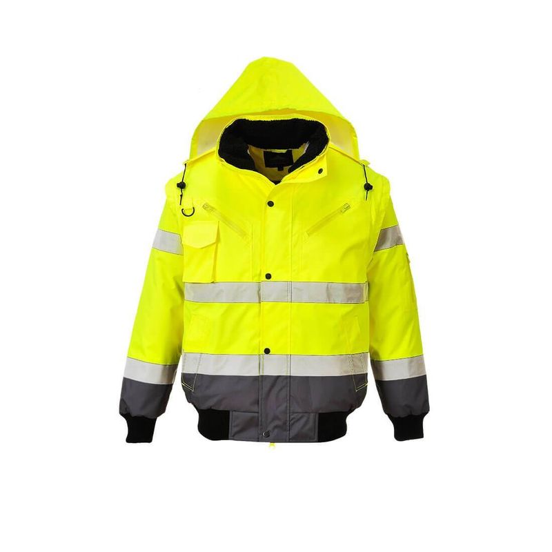 Casa si Gradina - Constructii - Echipamente de lucru - Imbracaminte protectia muncii - Jacheta de protectie Contrast Bomber Hi-Vis Portwest- C465 S Gri si galben - Infinity.ro