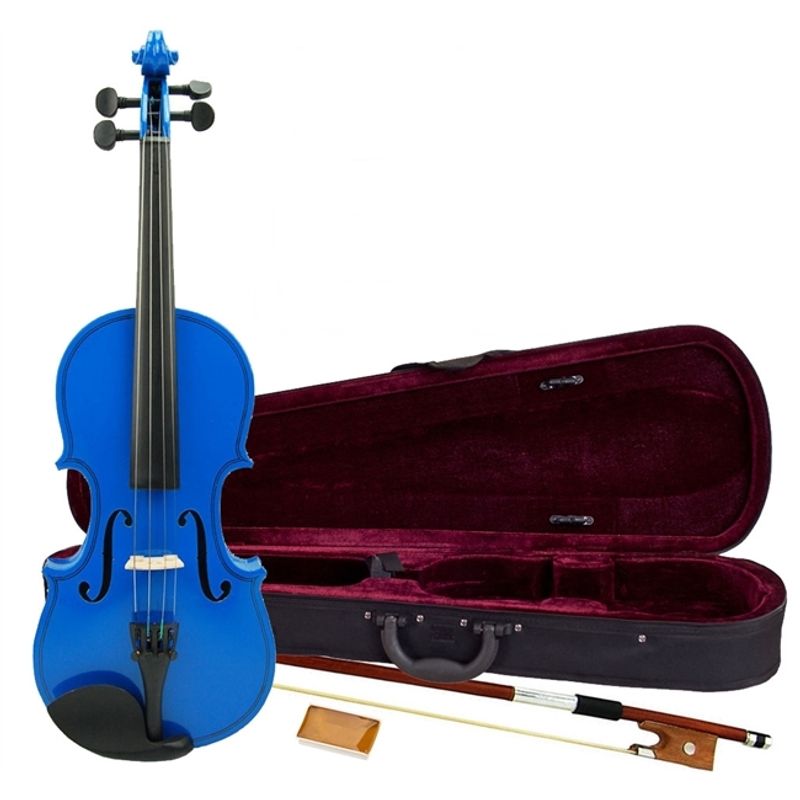 TV, Audio-Video si Foto - Instrumente muzicale - Instrumente clasice - Set vioara clasica si arcus 1/8 suplimentar, DEPOX®, marime 4/4, lemn, albastra, toc din material - Infinity.ro