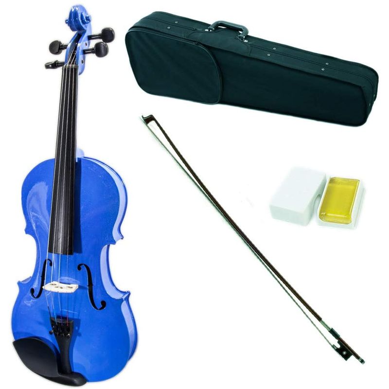 TV, Audio-Video si Foto - Instrumente muzicale - Instrumente clasice - Set vioara clasica si arcus 1/8 suplimentar, DEPOX®, marime 4/4, lemn, albastra, toc din material - Infinity.ro