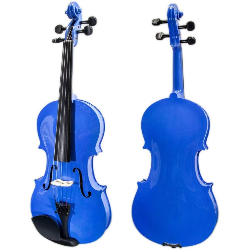 TV, Audio-Video si Foto - Instrumente muzicale - Instrumente clasice - Set vioara clasica si arcus 1/8 suplimentar, DEPOX®, marime 4/4, lemn, albastra, toc din material - Infinity.ro