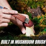 Sport si Outdoor - Camping - Cutite, bricege si accesorii - Cutite si bricege - Briceag pentru ciuperci DEPOX®, otel inoxidabil, cu perie, maner din lemn, 21 cm, maro - Infinity.ro