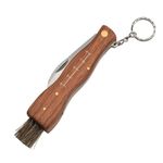 Sport si Outdoor - Camping - Cutite, bricege si accesorii - Cutite si bricege - Briceag pentru ciuperci DEPOX®, otel inoxidabil, cu perie, maner din lemn, 21 cm, maro - Infinity.ro