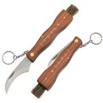 Sport si Outdoor - Camping - Cutite, bricege si accesorii - Cutite si bricege - Briceag pentru ciuperci DEPOX®, otel inoxidabil, cu perie, maner din lemn, 21 cm, maro - Infinity.ro