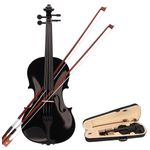 TV, Audio-Video si Foto - Instrumente muzicale - Instrumente clasice - Vioara clasica din lemn 3/4 si arcus 1/8 suplimentar, DEPOX®, toc inclus, negru - Infinity.ro