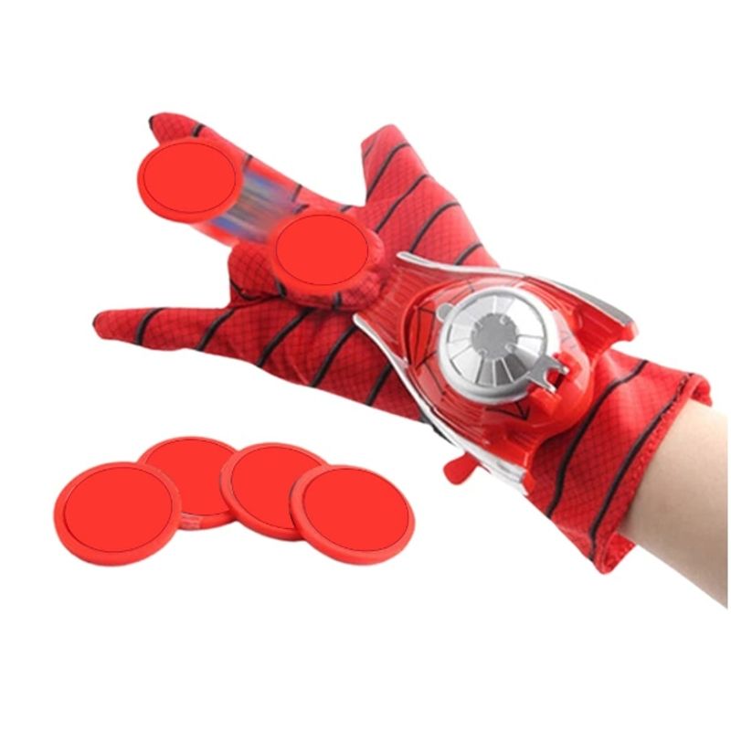 Jucarii, Copii si Bebe - Jucarii si jocuri - Jucarii de rol - Arme de jucarie - Manusa Spiderman cu lansator de discuri pentru copii, DEPOX®, rosu - Infinity.ro