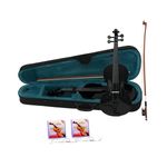 TV, Audio-Video si Foto - Instrumente muzicale - Instrumente clasice - Set vioara clasica din lemn pentru copii 1/8, doua seturi corzi si arcus 1/8, DEPOX®, 43 cm, finisaj lucios negru - Infinity.ro