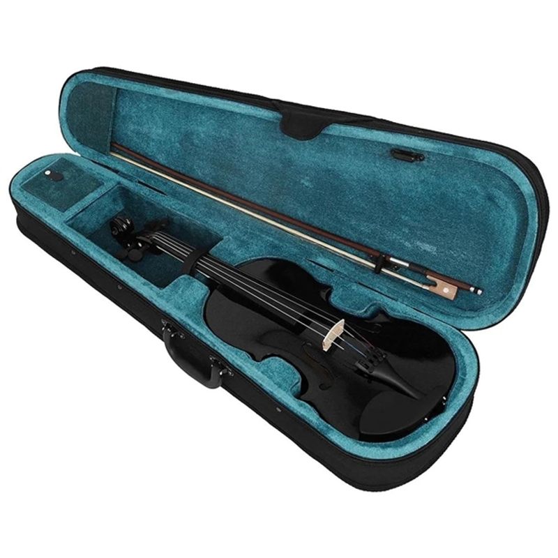 TV, Audio-Video si Foto - Instrumente muzicale - Instrumente clasice - Set vioara clasica din lemn pentru copii 1/8, doua seturi corzi si arcus 1/8, DEPOX®, 43 cm, finisaj lucios negru - Infinity.ro