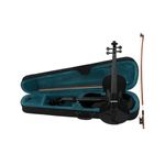 TV, Audio-Video si Foto - Instrumente muzicale - Instrumente clasice - Set vioara clasica din lemn pentru copii 1/8, doua seturi corzi si arcus 1/8, DEPOX®, 43 cm, finisaj lucios negru - Infinity.ro