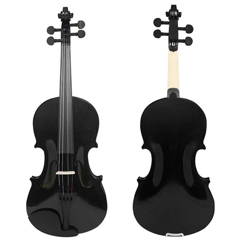TV, Audio-Video si Foto - Instrumente muzicale - Instrumente clasice - Set vioara clasica din lemn pentru copii 1/8, doua seturi corzi si arcus 1/8, DEPOX®, 43 cm, finisaj lucios negru - Infinity.ro