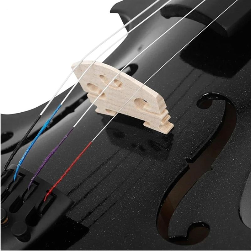 TV, Audio-Video si Foto - Instrumente muzicale - Instrumente clasice - Set vioara clasica din lemn pentru copii 1/8 si arcus 1/8, DEPOX®, 43 cm, finisaj lucios negru - Infinity.ro