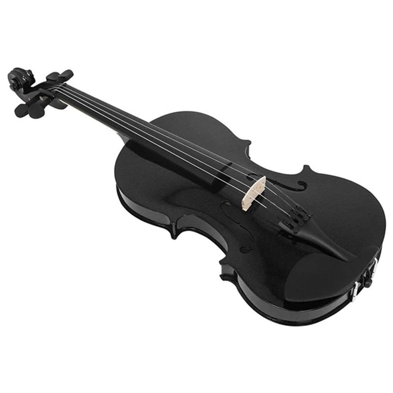 TV, Audio-Video si Foto - Instrumente muzicale - Instrumente clasice - Set vioara clasica din lemn pentru copii 1/8 si doua seturi corzi, DEPOX®, 43 cm, finisaj lucios negru - Infinity.ro