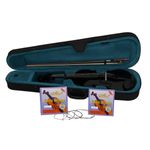 TV, Audio-Video si Foto - Instrumente muzicale - Instrumente clasice - Set vioara clasica din lemn pentru copii 1/8 si doua seturi corzi, DEPOX®, 43 cm, finisaj lucios negru - Infinity.ro
