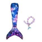 Jucarii, Copii si Bebe - Jucarii si jocuri - Jucarii de rol - Masti si costume copii - Coada de Sirena THK®, Alb fildes, Mov cu bratara HandMade by Alessia Ioana - 140 cm - 9-10 ani - Infinity.ro