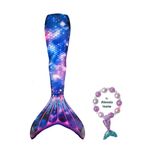 Jucarii, Copii si Bebe - Jucarii si jocuri - Jucarii de rol - Masti si costume copii - Coada de Sirena THK®, Alb fildes, Mov cu bratara HandMade by Alessia Ioana - 140 cm - 9-10 ani - Infinity.ro