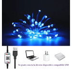 Casa si Gradina - Corpuri si surse de iluminat - Iluminat exterior - Instalatii luminoase exterior - Instalatie decorativa RGB Cu Control Bluetooth Prin Aplicatie 5 metri Luminozitate Reglabila USB Multicolor - Infinity.ro