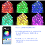 Casa si Gradina - Corpuri si surse de iluminat - Iluminat exterior - Instalatii luminoase exterior - Instalatie decorativa RGB Cu Control Bluetooth Prin Aplicatie 5 metri Luminozitate Reglabila USB Multicolor - Infinity.ro