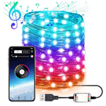 Casa si Gradina - Corpuri si surse de iluminat - Iluminat exterior - Instalatii luminoase exterior - Instalatie decorativa RGB Cu Control Bluetooth Prin Aplicatie 5 metri Luminozitate Reglabila USB Multicolor - Infinity.ro