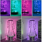 Casa si Gradina - Corpuri si surse de iluminat - Iluminat exterior - Instalatii luminoase exterior - Instalatie decorativa RGB Cu Control Bluetooth Prin Aplicatie 5 metri Luminozitate Reglabila USB Multicolor - Infinity.ro