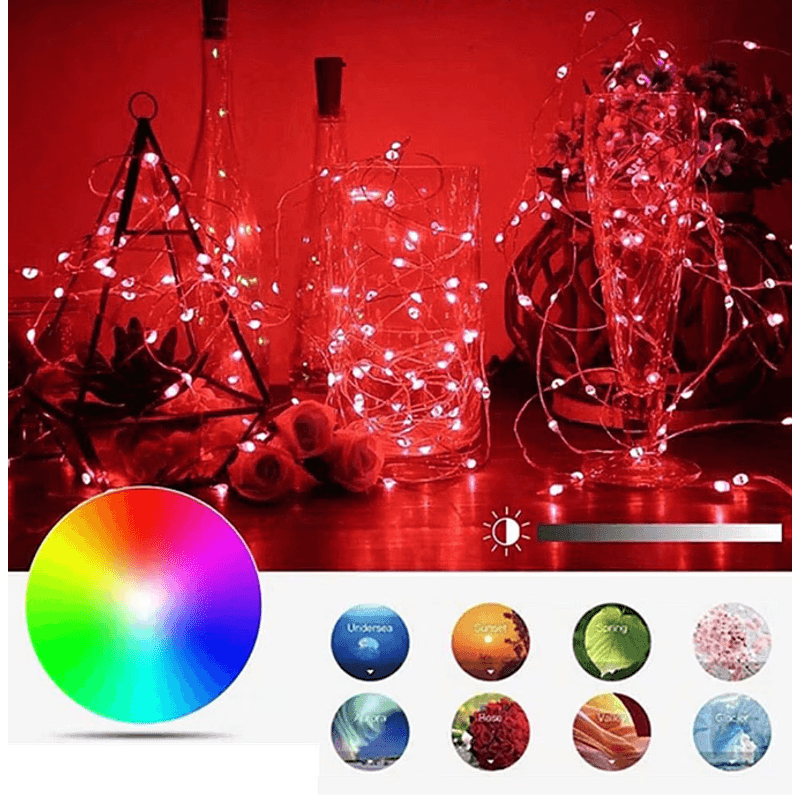 Casa si Gradina - Corpuri si surse de iluminat - Iluminat exterior - Instalatii luminoase exterior - Instalatie decorativa RGB Cu Control Bluetooth Prin Aplicatie 5 metri Luminozitate Reglabila USB Multicolor - Infinity.ro