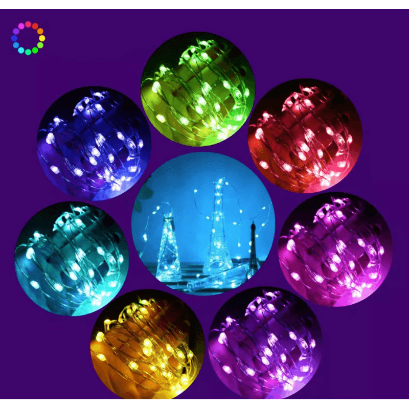 Casa si Gradina - Corpuri si surse de iluminat - Iluminat exterior - Instalatii luminoase exterior - Instalatie decorativa RGB Cu Control Bluetooth Prin Aplicatie 5 metri Luminozitate Reglabila USB Multicolor - Infinity.ro