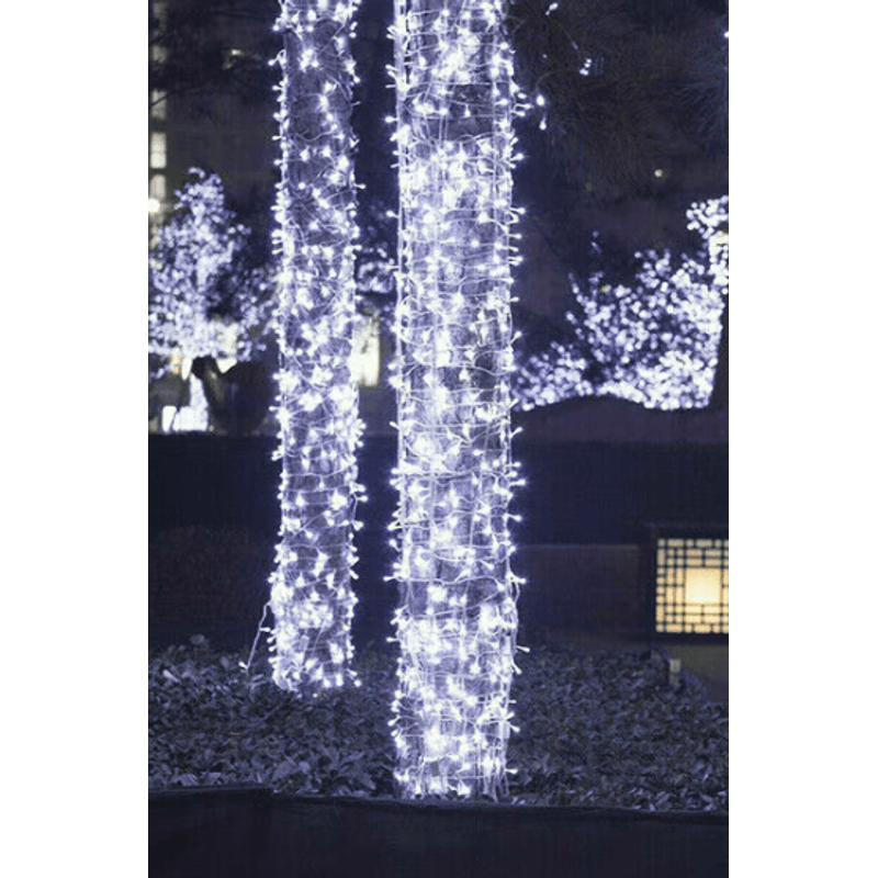 Casa si Gradina - Corpuri si surse de iluminat - Iluminat exterior - Instalatii luminoase exterior - Instalatie solara 1000 LED de 100 metri cu telecomanda pentru exterior ALB RECE HS - Infinity.ro