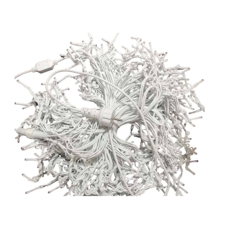 Casa si Gradina - Corpuri si surse de iluminat - Iluminat exterior - Instalatii luminoase exterior - Instalatie 30 metri ALB CALD 1200 LED tip turturi franjuri - Infinity.ro