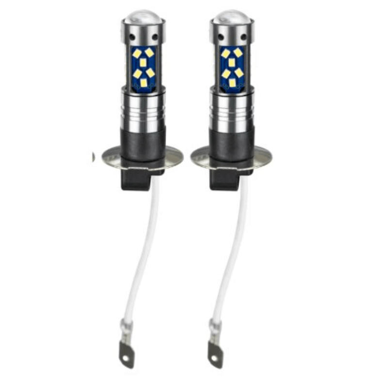 Auto si Moto - Electrice auto - Iluminare si semnalizare - Becuri auto - Set 2 becuri auto LED H1 cu lupa 60W 27 SMD 12V 6000K 7000lm - Infinity.ro