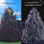 Casa si Gradina - Corpuri si surse de iluminat - Iluminat exterior - Instalatii luminoase exterior - Instalatie Solara 10 Metri cu 100 LED liniara ALB RECE HS - Infinity.ro